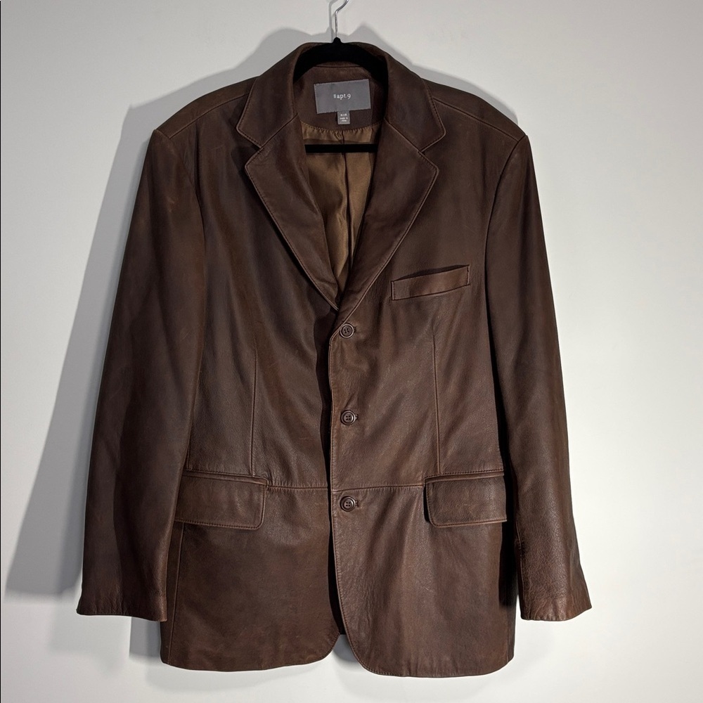 Apt 9 Leather Jacket Brown Size 42R
